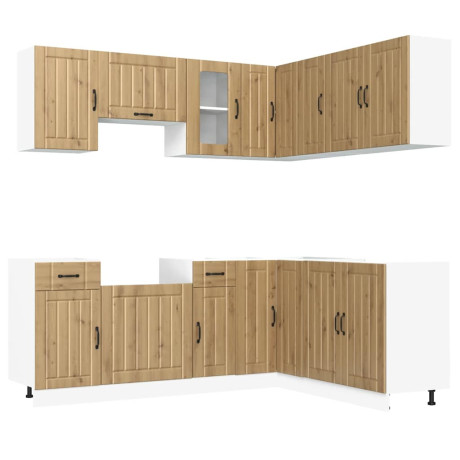 vidaXL 11-delige Keukenkastenset Lucca bewerkt hout artisanaal eiken afbeelding2 - 1