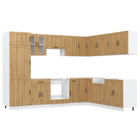 vidaXL 14-delige Keukenkastenset Lucca bewerkt hout artisanaal eiken afbeelding2 - 1