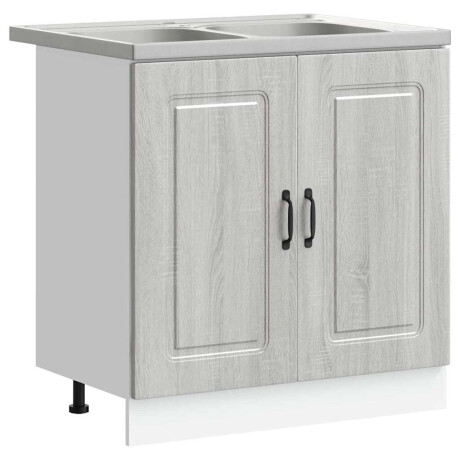 vidaXL Keukenkast Kalmar Grijs Sonoma 80 x 46 x 81,5 cm Bewerkt hout afbeelding2 - 1