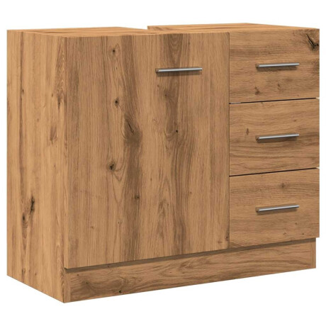 vidaXL Wastafelkast 63x30x54 cm bewerkt hout artisanaal eikenkleur afbeelding2 - 1