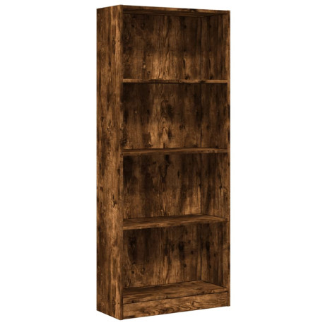 vidaXL Boekenkast 60x24x143 cm bewerkt hout gerookt eikenkleurig afbeelding2 - 1
