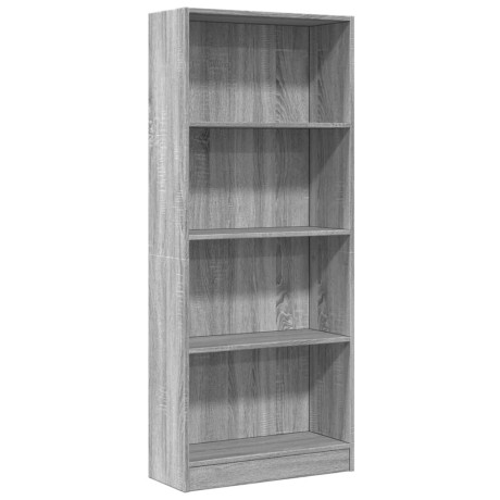 vidaXL Boekenkast 60x24x143 cm bewerkt hout grijs sonoma eikenkleurig afbeelding2 - 1