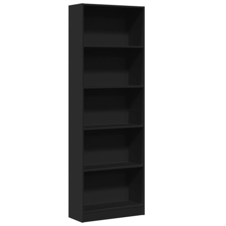 vidaXL Boekenkast 60x24x176 cm bewerkt hout zwart afbeelding2 - 1