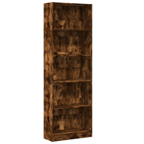 vidaXL Boekenkast 60x24x176 cm bewerkt hout gerookt eikenkleurig afbeelding2 - 1
