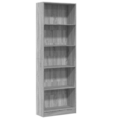 vidaXL Boekenkast 60x24x176 cm bewerkt hout grijs sonoma eikenkleurig afbeelding2 - 1