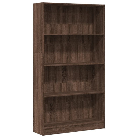 vidaXL Boekenkast 80x24x143 cm bewerkt hout bruin eikenkleurig afbeelding2 - 1