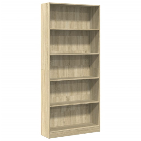 vidaXL Boekenkast Sonoma Eiken 80x24x176 cm Bewerkt Hout afbeelding2 - 1