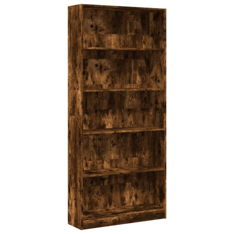 vidaXL Boekenkast 80x24x176 cm bewerkt hout gerookt eikenkleurig afbeelding2 - 1