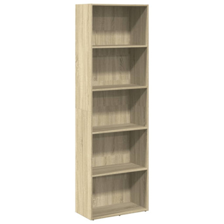 vidaXL Boekenkast 60x30x189 cm bewerkt hout sonoma eikenkleurig afbeelding2 - 1