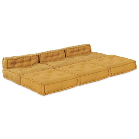 vidaXL Modulaire bank 4 pcs Geel 70 x 70 x 56 cm Stof afbeelding2 - 1