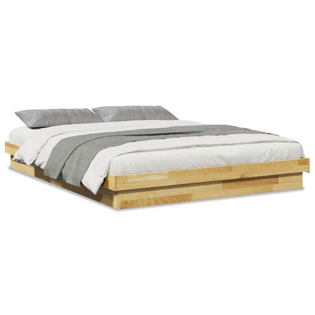 vidaXL Bedframe zonder matras 160x200 cm massief hout eiken afbeelding2 - 1