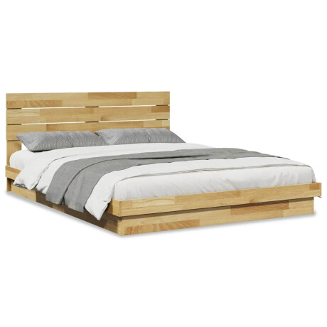 vidaXL Bedframe hoofdeinde zonder matras 135x190 cm massief hout eiken afbeelding2 - 1