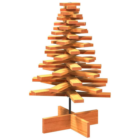 vidaXL Kerstdecoratie kerstboom 80 cm massief grenenhout wasbruin afbeelding2 - 1