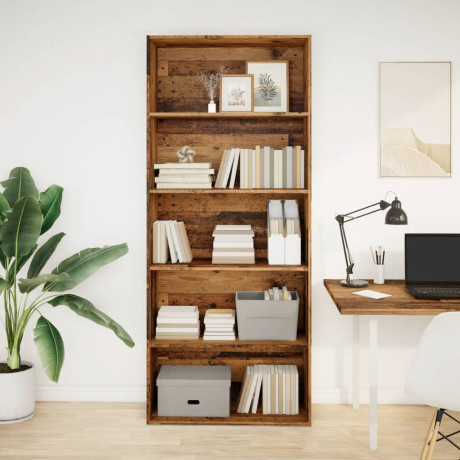 vidaXL Boekenkast 80x30x189 cm bewerkt hout oud houtkleurig afbeelding2 - 1