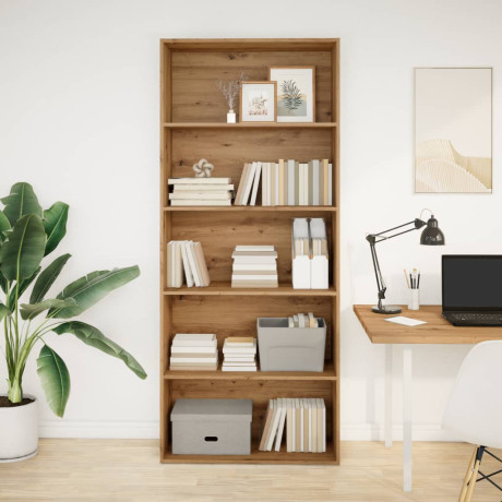 vidaXL Boekenkast 80x30x189 cm bewerkt hout artisanaal eikenkleur afbeelding2 - 1