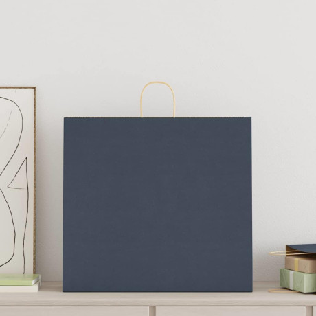 vidaXL Papieren kraftzakken 50 st met hengsels 54x15x49 cm blauw afbeelding2 - 1