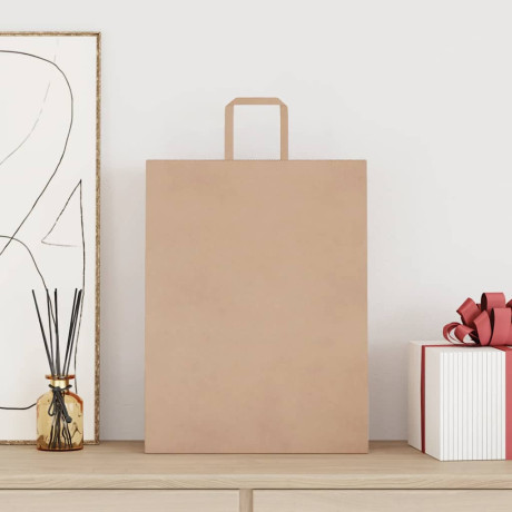 vidaXL Papieren kraftzakken 50 st met hengsels 32x12x42 cm bruin afbeelding2 - 1