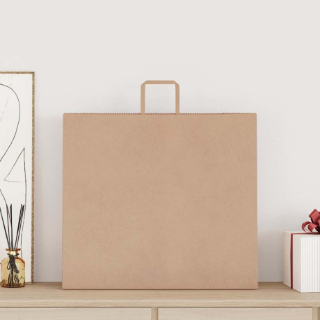 vidaXL Papieren kraftzakken 250 st met hengsels 54x15x49 cm bruin afbeelding2 - 1