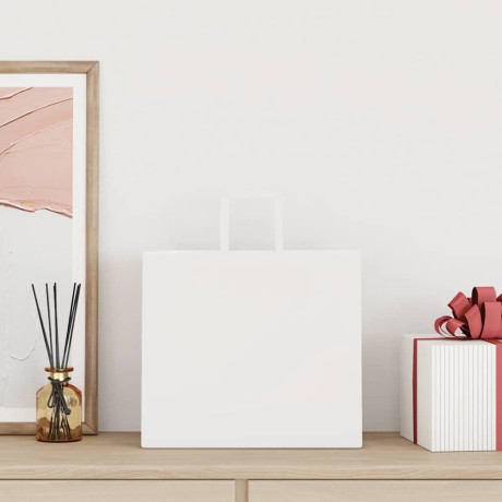 vidaXL Papieren kraftzakken 50 st met hengsels 32x22x28 cm wit afbeelding2 - 1