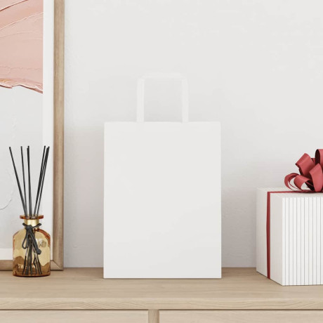vidaXL Papieren kraftzakken 250 st met hengsels 21x11x28 cm wit afbeelding2 - 1