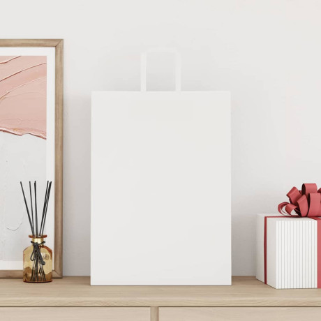 vidaXL Papieren kraftzakken 250 st met hengsels 32x17x44 cm wit afbeelding2 - 1