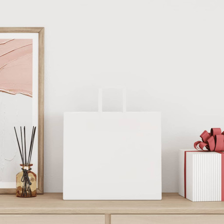 vidaXL Papieren kraftzakken 250 st met hengsels 32x22x28 cm wit afbeelding2 - 1