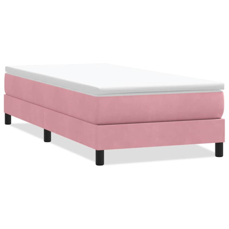 vidaXL Boxspring zonder matras fluweel roze 90x210 cm afbeelding2 - 1