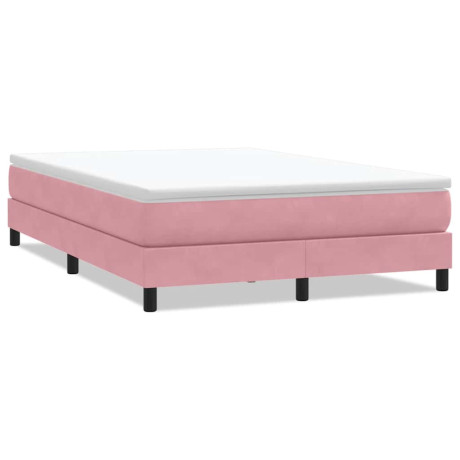 vidaXL Boxspring zonder matras fluweel roze 140x210 cm afbeelding2 - 1