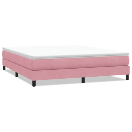 vidaXL Boxspring zonder matras fluweel roze 180x210 cm afbeelding2 - 1