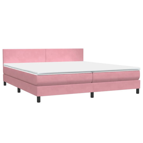 vidaXL Boxspring met matras fluweel roze 180x210 cm afbeelding2 - 1