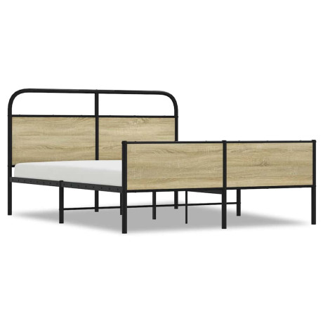 vidaXL Bedframe zonder matras metaal sonoma eikenkleurig 160x200 cm afbeelding2 - 1