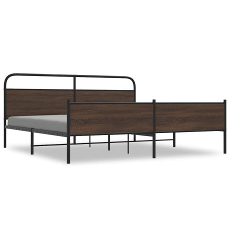 vidaXL Bedframe zonder matras metaal bruin eikenkleur 183x213 cm afbeelding2 - 1