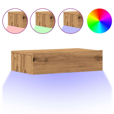 vidaXL Tv-meubels 2 st met LED's 60x35x15,5 cm artisanaal eikenkleur afbeelding2 - 1