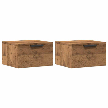 vidaXL Nachtkastjes 2 st wandgemonteerd 34x30x20 cm artisanaal eiken afbeelding2 - 1