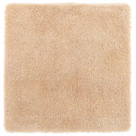 vidaXL Hoogpolig vloerkleed 120x120 cm polyester hoogpolig beige afbeelding2 - 1