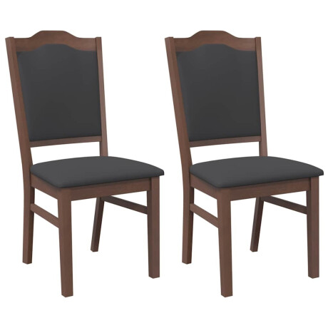 vidaXL Eetkamerstoelen met kussens 2 stuks bruin massief hout rubber afbeelding2 - 1
