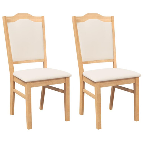 vidaXL Eetkamerstoelen met kussens 2 stuks massief hout rubber afbeelding2 - 1