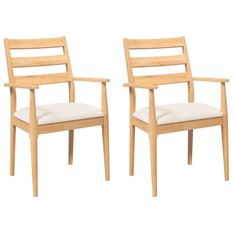 vidaXL Eetkamerstoelen met kussens 2 stuks massief hout rubber afbeelding2 - 1