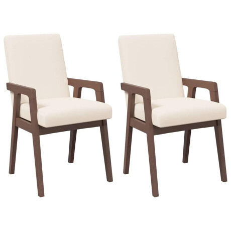 vidaXL Eetkamerstoelen met kussens 2 stuks bruin massief hout rubber afbeelding2 - 1