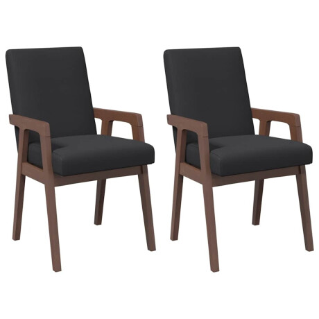 vidaXL Eetkamerstoelen met kussens 2 stuks bruin massief hout rubber afbeelding2 - 1