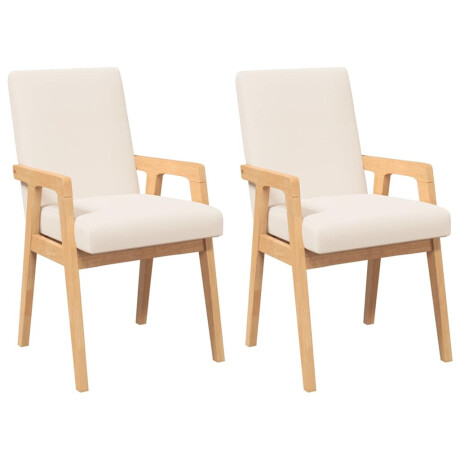 vidaXL Eetkamerstoelen met kussens 2 stuks massief hout rubber afbeelding2 - 1