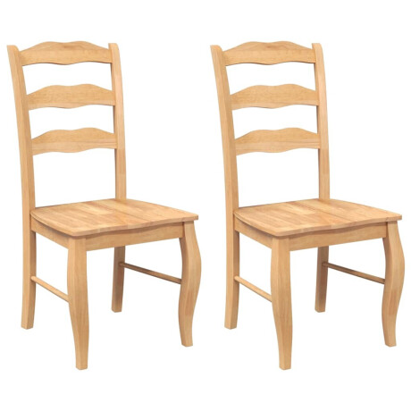 vidaXL Eetkamerstoelen 2 stuks natuurlijk massief hout rubber afbeelding2 - 1
