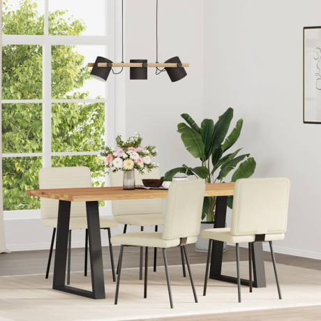 vidaXL Eetkamerstoelen 4 st fluweel crèmekleurig afbeelding2 - 1