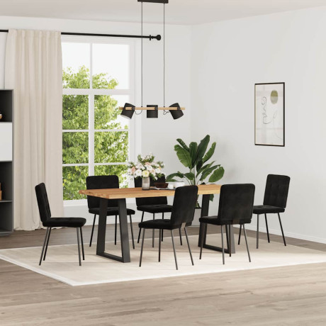 vidaXL Eetkamerstoelen 6 st fluweel zwart afbeelding2 - 1