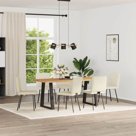 vidaXL Eetkamerstoelen 6 st fluweel crèmekleurig afbeelding2 - 1