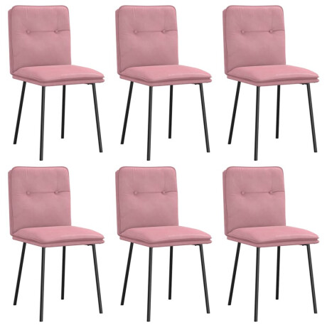 vidaXL Eetkamerstoelen 6 st fluweel roze afbeelding2 - 1