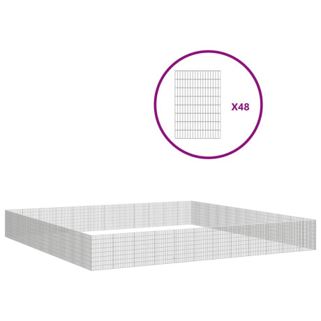 vidaXL Dierenverblijf 48 panelen 54x80 cm gegalvaniseerd ijzer afbeelding2 - 1