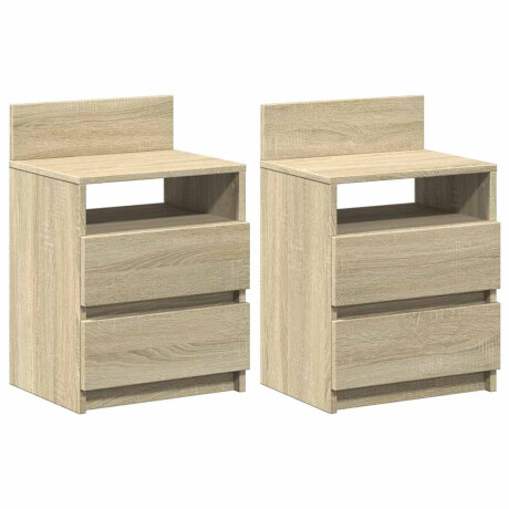 vidaXL Nachtkastjes 2 st met 2 lades 40x33x60 cm sonoma eikenkleurig afbeelding2 - 1