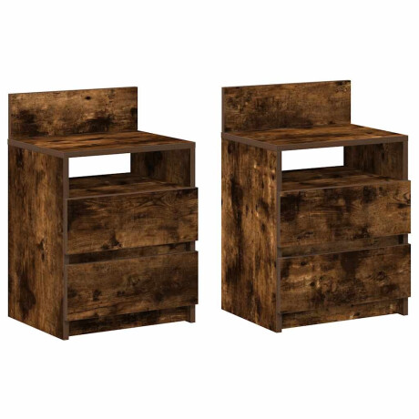 vidaXL Nachtkastjes 2 st met 2 lades 40x33x60 cm gerookt eikenkleurig afbeelding2 - 1