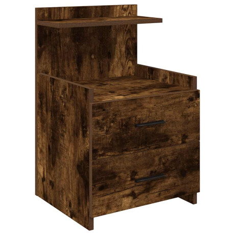 vidaXL Nachtkastje met 2 lades 40x36,5x62 cm gerookt eikenkleurig afbeelding2 - 1